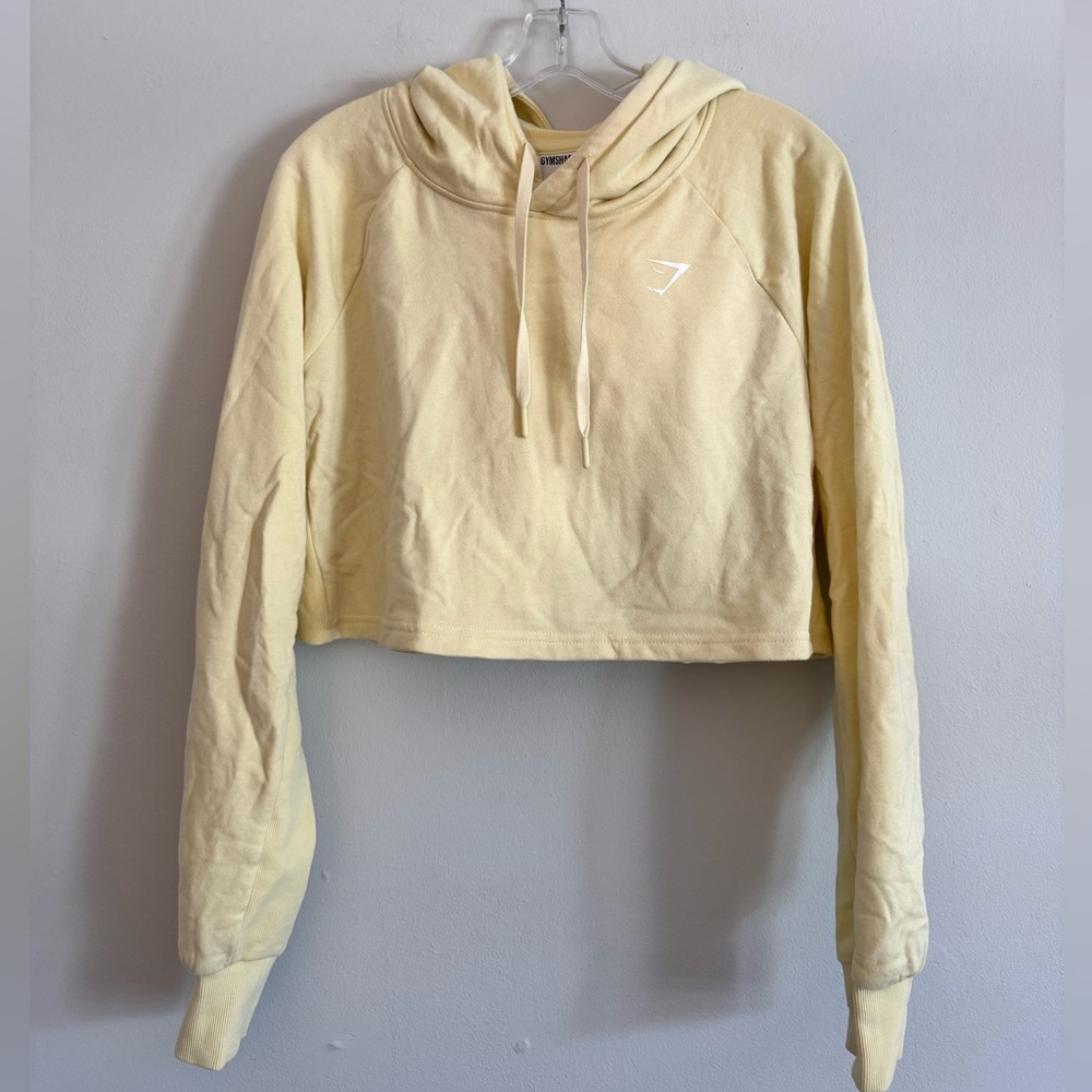 Gymshark yellow Cropped Hoodie M